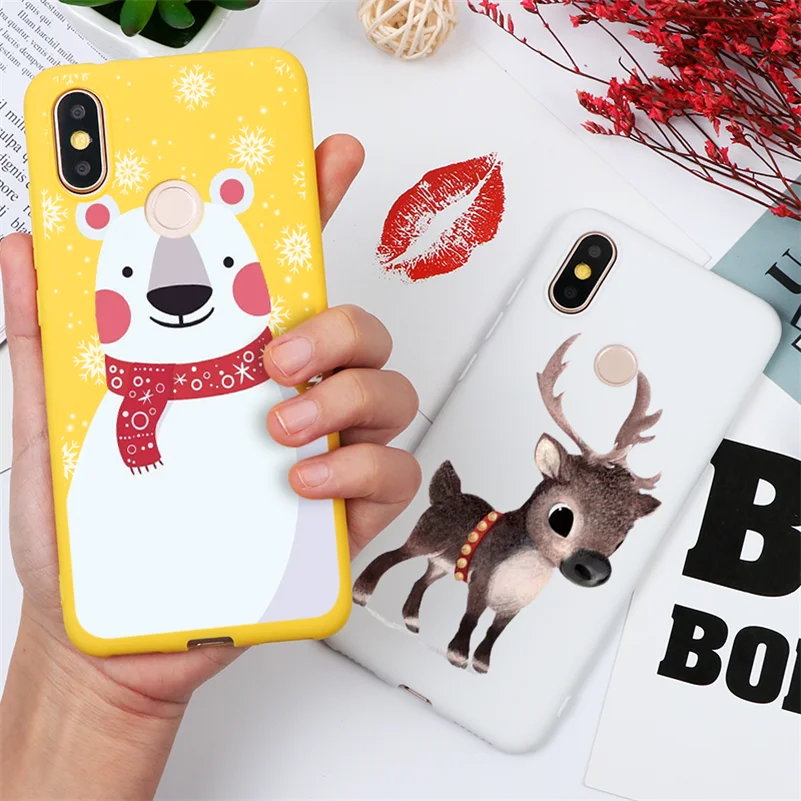 

TPU Matte Christmas Deer Case For Xiaomi Redmi 7A 6A S2 K20 Note 5A 5 6 7 8 Pro Plus Mi 9 SE A2 A1 CC9 CC9e 9T 8 Lite F1 Cover