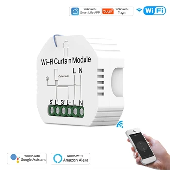 

APP WiFi RF433 Smart Curtain Blinds Module Voice Wireless Remote Control Switch Roller Shutter Motor Tuya Timer for Alexa Google