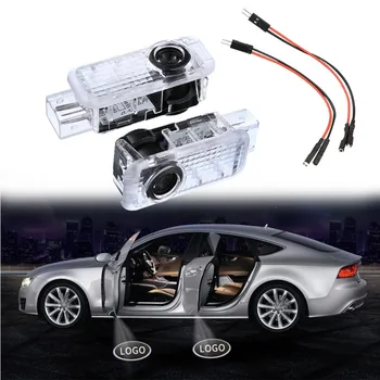 

2X For Audi Door Light Welcome Light Projection Lamp Logo LED for Audi logo A1 A3 A4L A6L Q3 Q5 Q5L R8 RS3 RS4 RS5 RS6 5W Laser