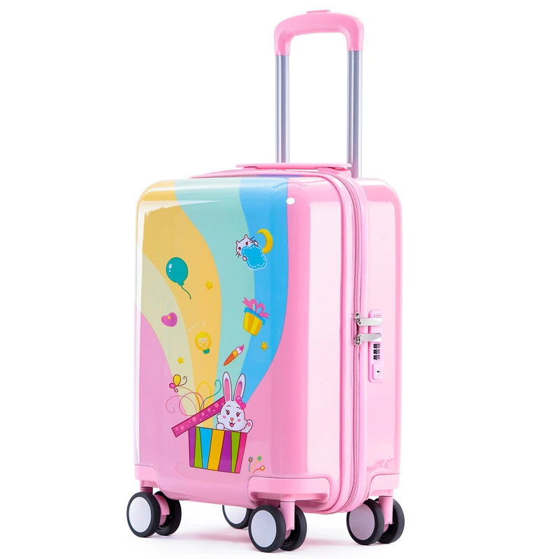 kid's trolley luggage travel suitcase with wheels carry on cabin trolley bag for children's