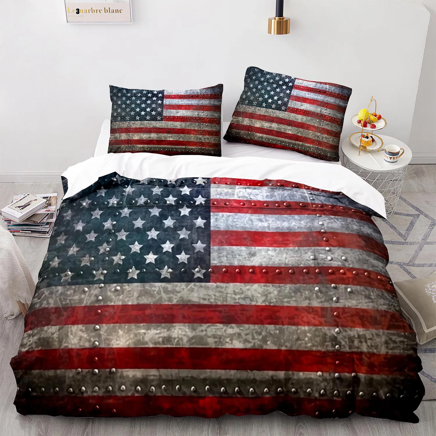 USA Flag Bedding Set Single Twin Full Queen King Size United States Bed Sets American Aldult Kid Bedroom Duvetcover 07 | Дом и сад