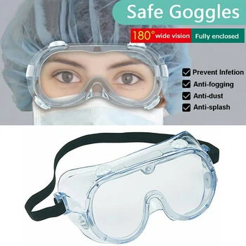 

High Quality 6pcs Safety Goggles Glasses Clear Lens Work Lab Anti-Fog Scratch Eye Protection Safety Goggles