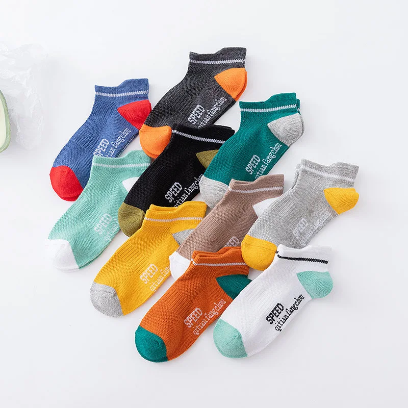 Calcetines finos de algodón para niños y niñas, medias de malla ultrafinas para verano, 10 unidades, WZ25