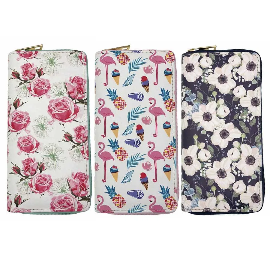 KANDRA 2019 New PU Leather Daisy Floral Print Wallets for Women Fashion Pineapple Flamingo Long Wallet Card Holder Wholesale | Багаж и