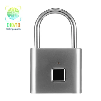 

KKMOON Smart Fingerprint Padlock Quick Unlock Small Size Padlock Cabinet Fingerprint Lock Dormitory Anti-theft Lock O10/10 Black