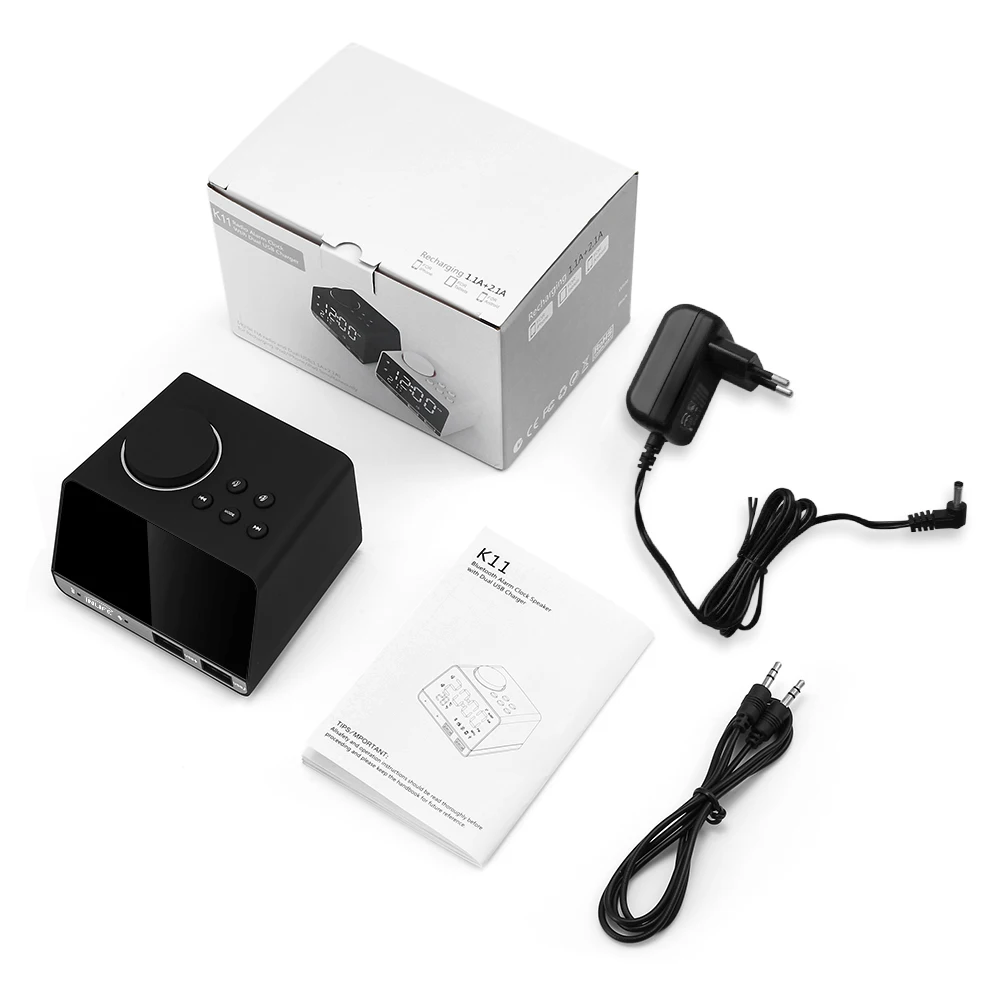 Цифровой Будильник Bluetooth радио будильник динамик температура 2 USB порта