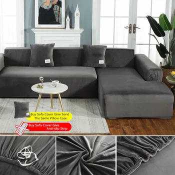 

AiLife Thick Velvet Sofa Cover Universal Stretch Elastic Sofa Cover for living room Couch Slipcovers Corner sofa covers