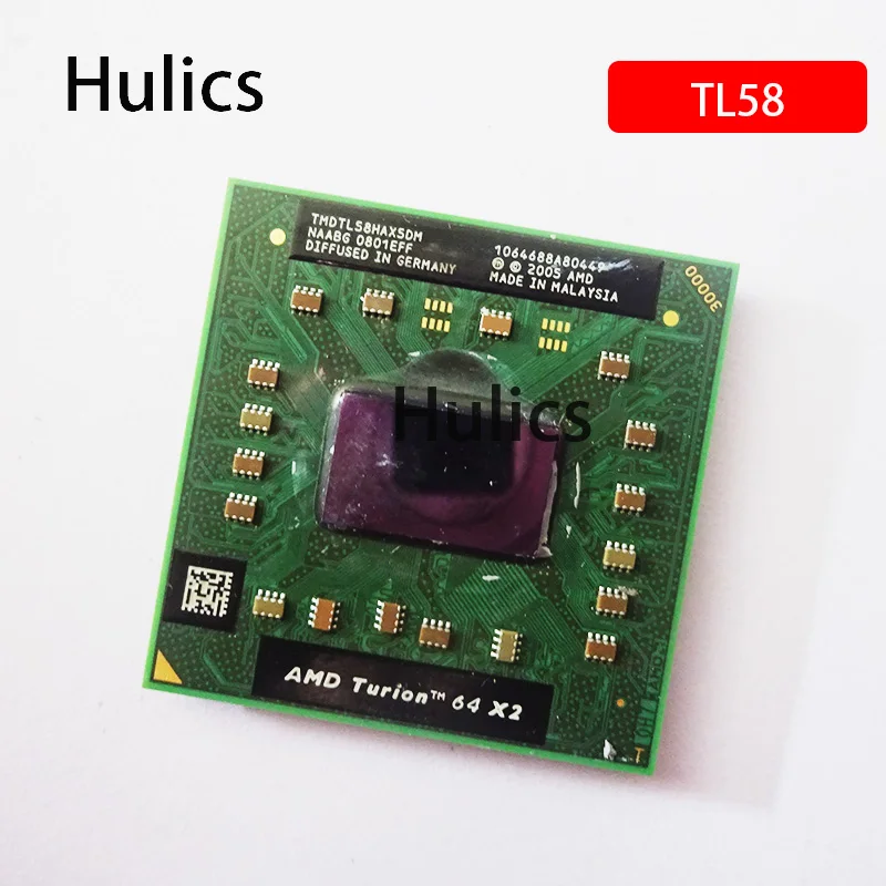 Процессор Hulics AMD Turion 64 X2 двухъядерный два потока 58 TL58 1 9 ГГц TMDTL58HAX5DC разъем S1 |
