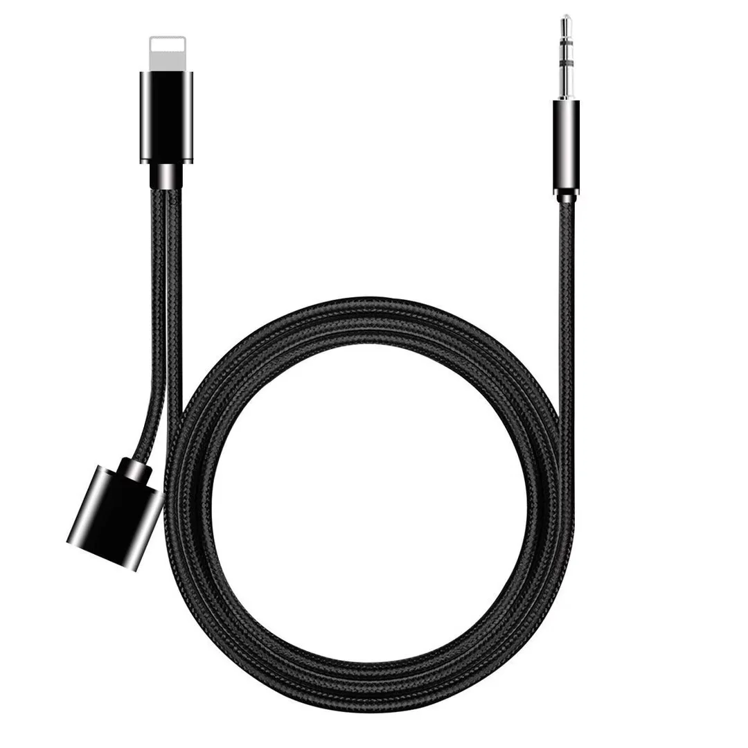 

Applicable Apple 8/X IOS12 audio cable Car 2-in-1 car universal AUX charging cable