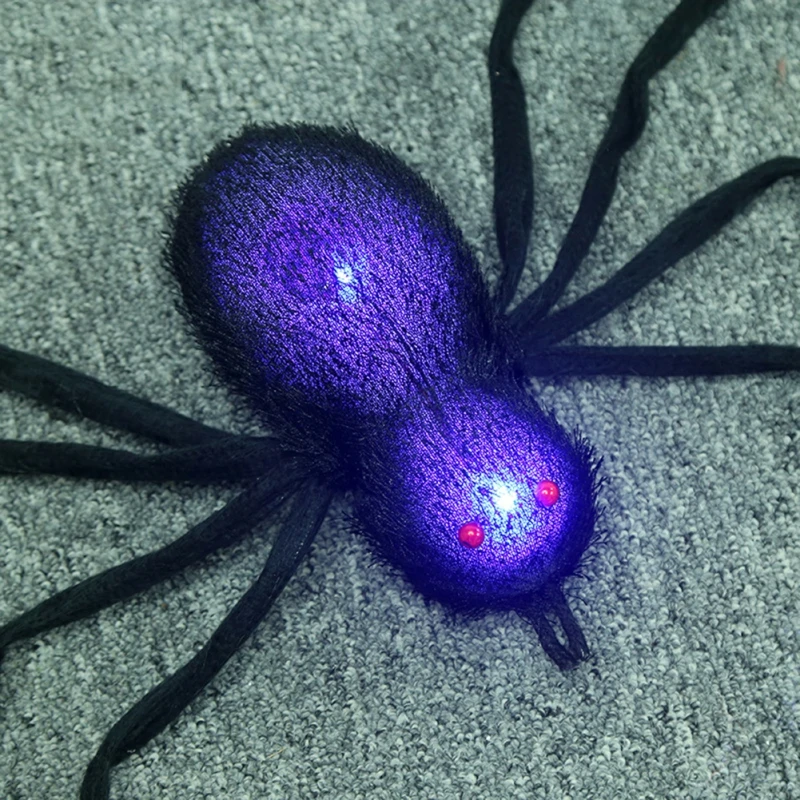 

Foldable Glowing Spider Halloween Tricky Toys Glowing Colorful Spider DIY Festival Party Decoration