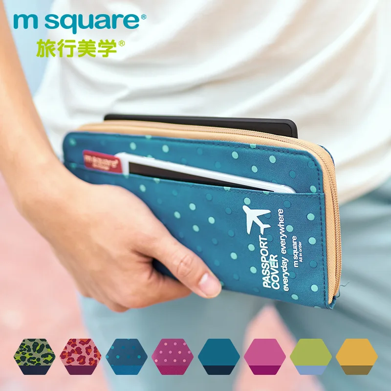 M Square-Passport Wallet Card Holder Purse Men Women Travel Accessories Organizer
