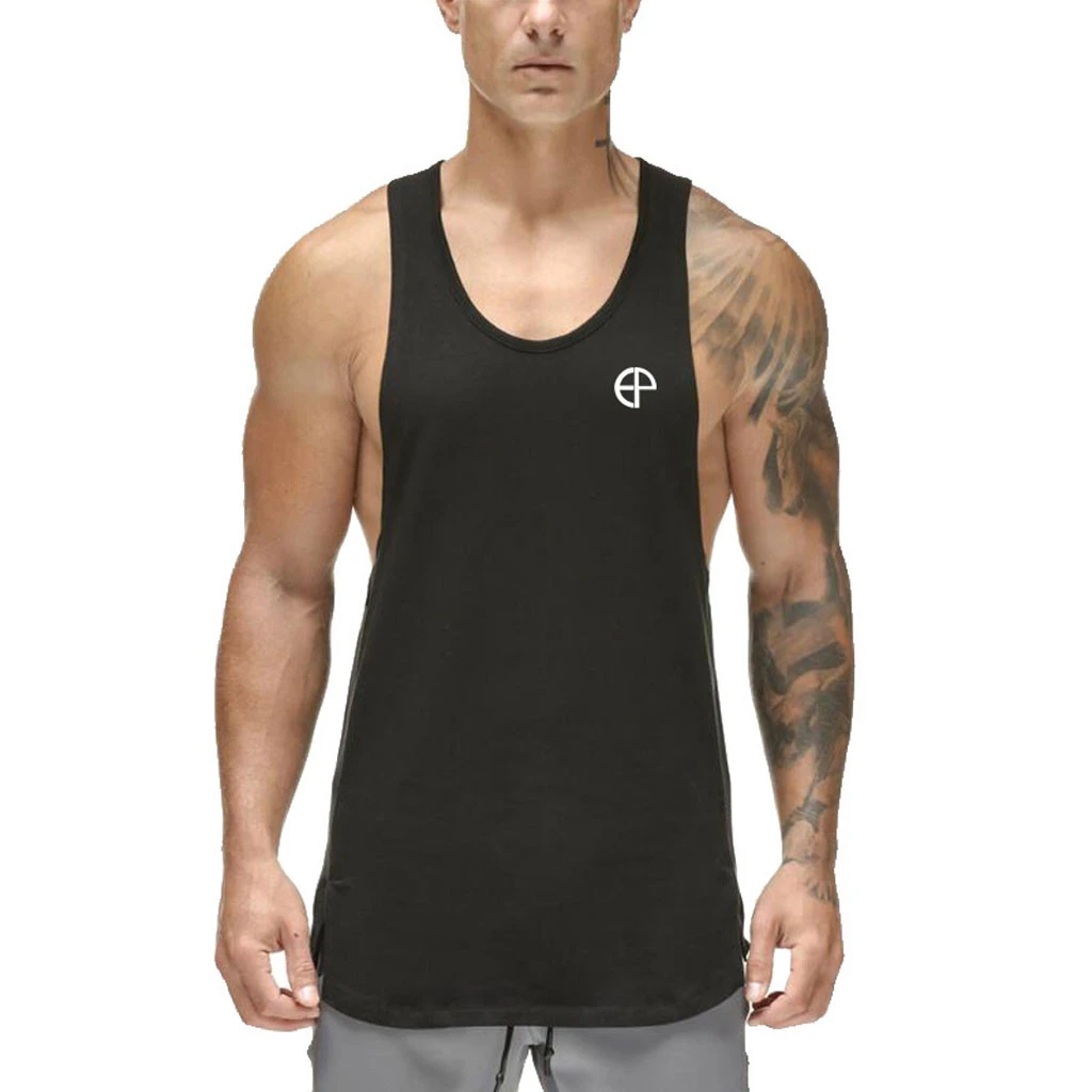 Gym Men Bodybuilding Sleeveless Tank Top Muscle Stringer Athletic Fitness Vest