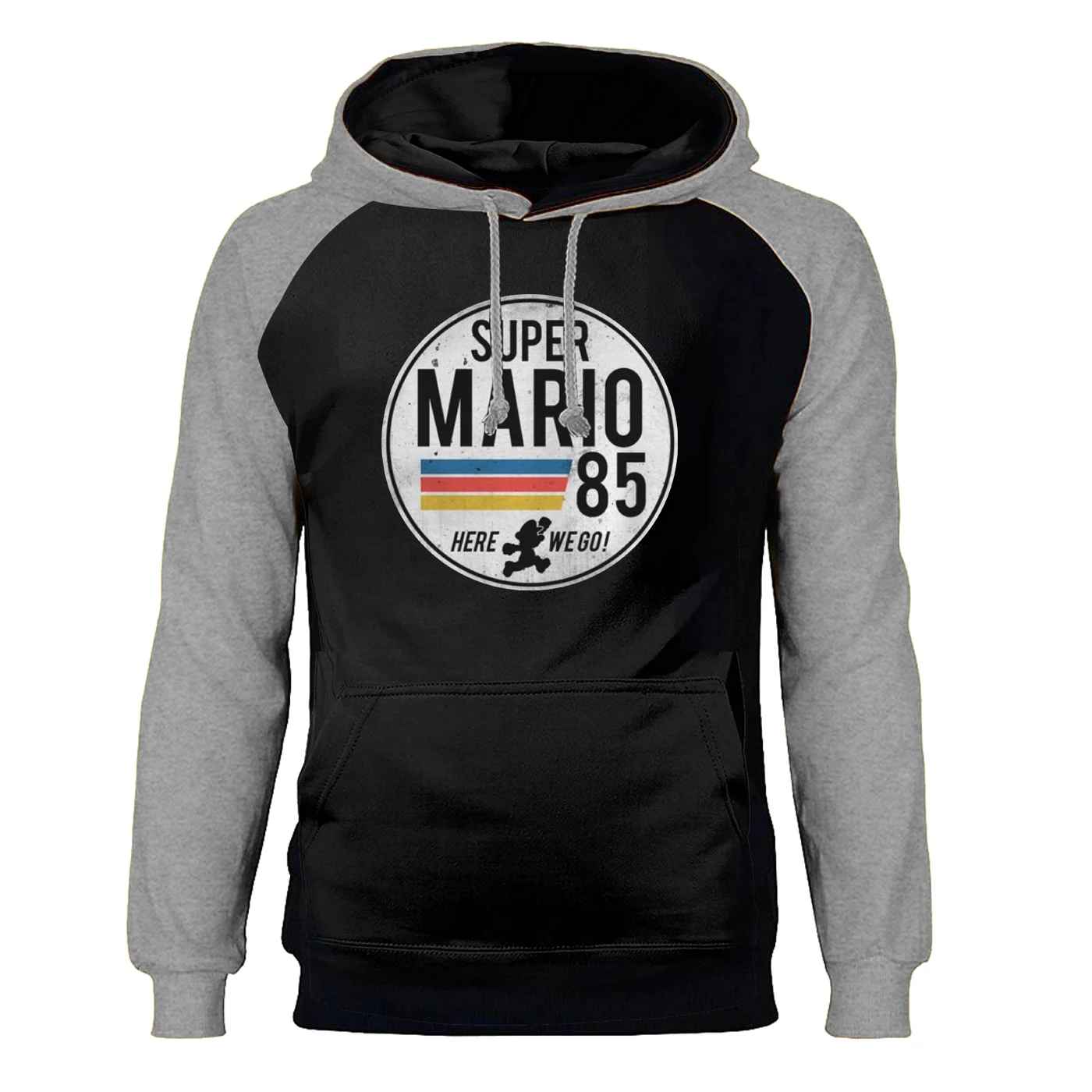 Gray Black 6 Супер Марио 85 толстовки для мужчин реглан толстовки с капюшоном Толстовка бренд зима осень флис теплая игра Спортивная Мужская s - Color: Gray Black 6
