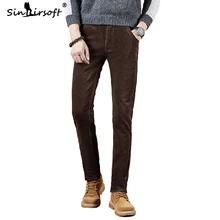 Вельветовые повседневные длинные штаны теплые мужские тяжеловесные мужские брюки-шаровары осенние и зимние обтягивающие Стрейчевые брюки