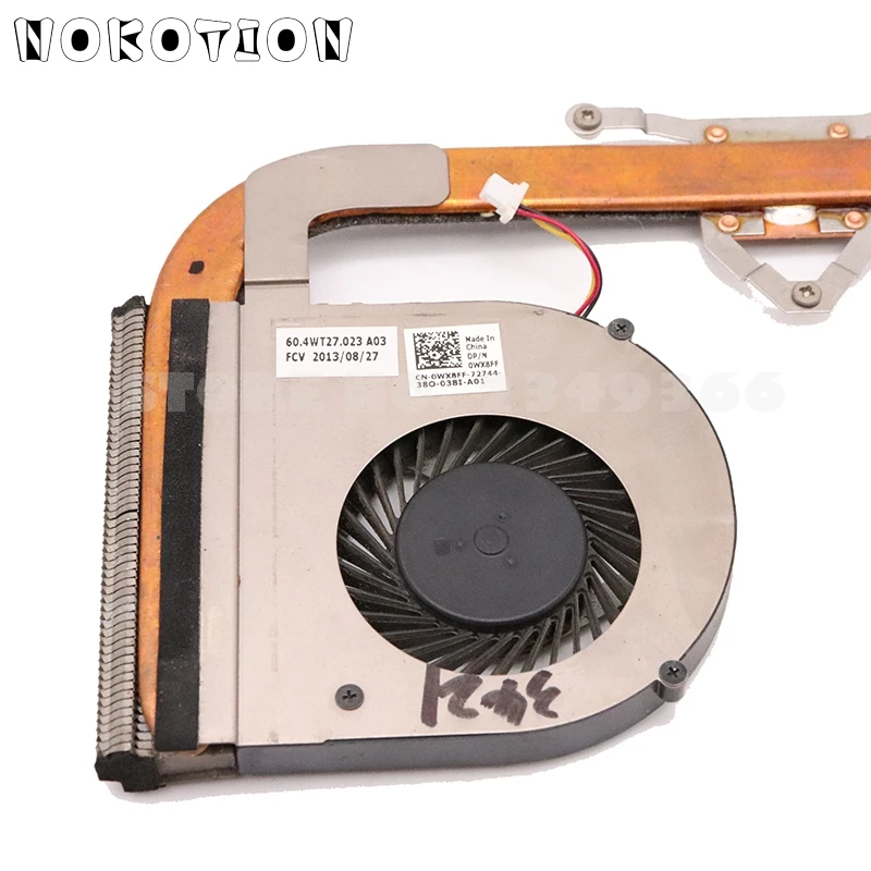 NOKOTION CN-0WX8FF 0WX8FF WX8FF радиатор для Dell Inspiron 14 3421 5421 Процессор Вентилятор охлаждения GPU радиатор