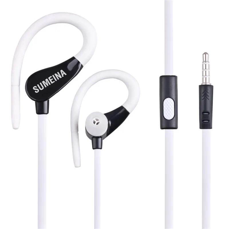 White SMN-11 наушники, 3,5 мм, стерео наушники с заушником, бас-звук, гарнитура для бега, спорта, Xiaomi, samsung, iPhone, компьютер, Fone de ouvido - Цвет: White