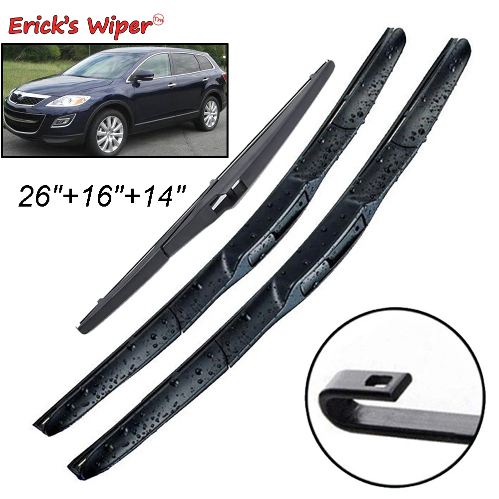 

Erick's Wiper Front & Rear Wiper Blades Set For Mazda CX-9 CX9 MK1 2006 - 2015 Windshield Windscreen Window Brushes 26"+16"+14"