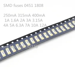 10 - Pack SMD Ceramic Fuses, 62mA to 15A Range, Disposable - LF 800mA