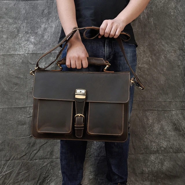 Leather Bag RAINSMORE Messenger Bag For Men Inch Laptop