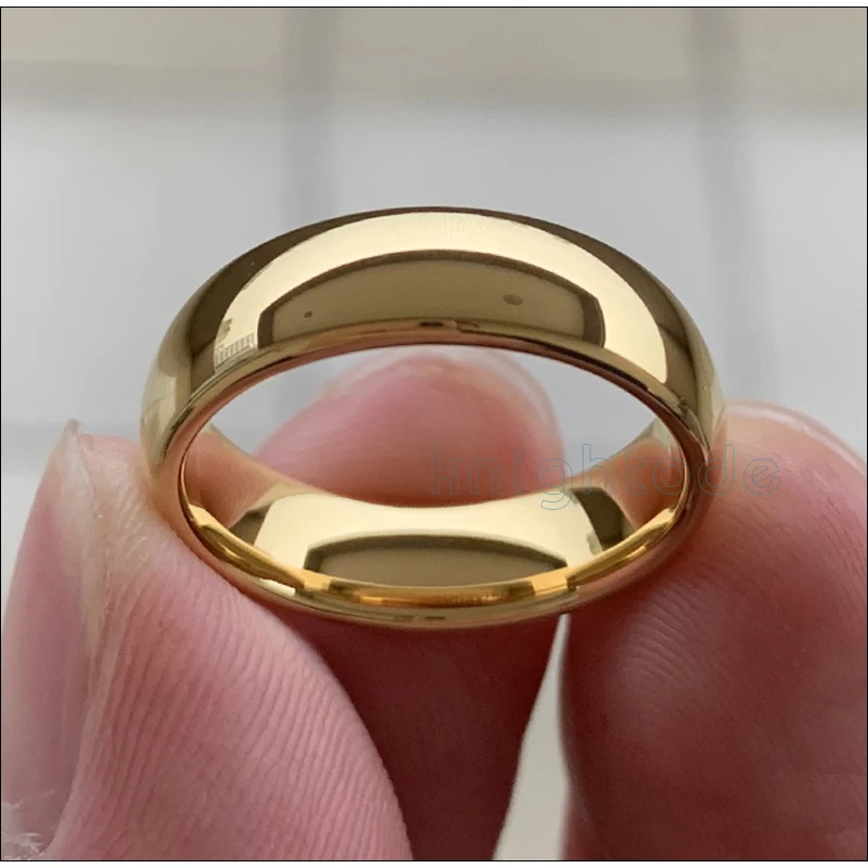 Классическое Обручальное кольцо из розового золота и вольфрама для женщин и мужчин, обручальное кольцо из карбида вольфрама, полированное купольное кольцо 8 мм, 6 мм