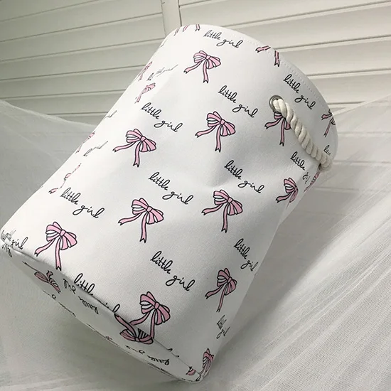 Folding Laundry Toys Basket Storage Barrel Clothing Storage Bucket Laundry Organizer dirty clothes Washing Organization - Цвет: bow