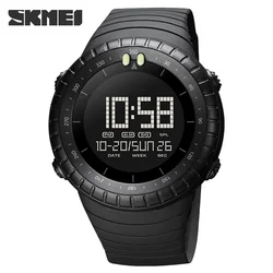 Men's Waterproof Digital Sports Watch - Chrono Alarm & Military Style (Black)