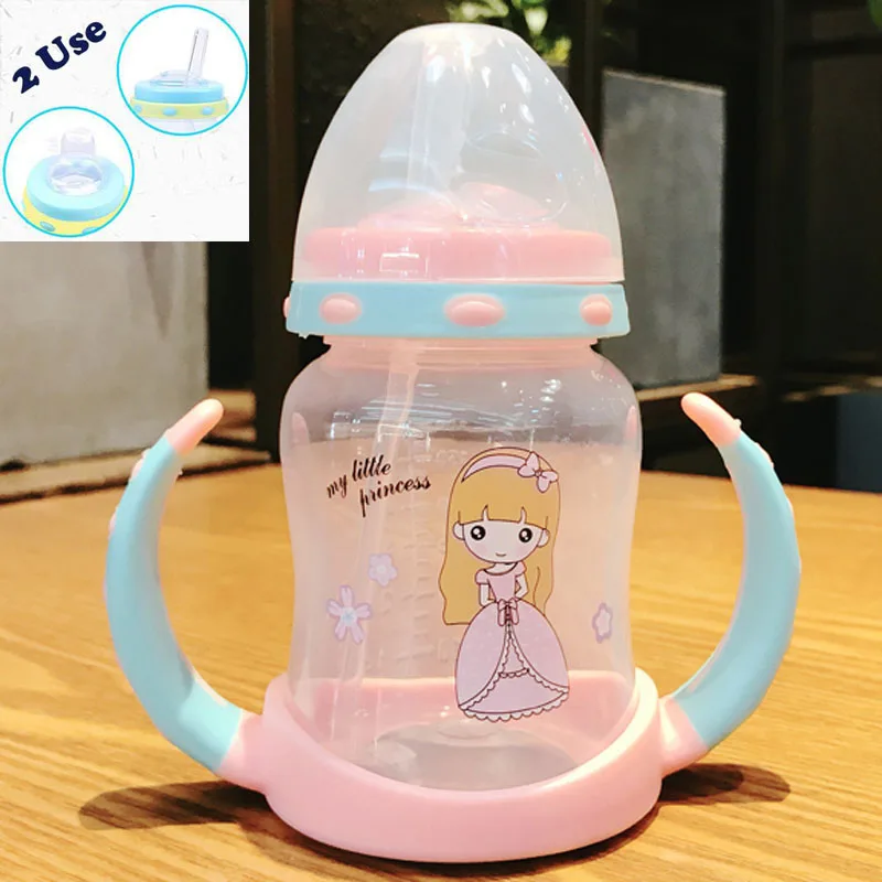 D8801 Pink 250 мл детские чашки бутылки с водой Принцесса Принц младенческой Сиппи чашки питьевой подготовки кормления высокого качества со шкалой - Цвет: D8801 Pink