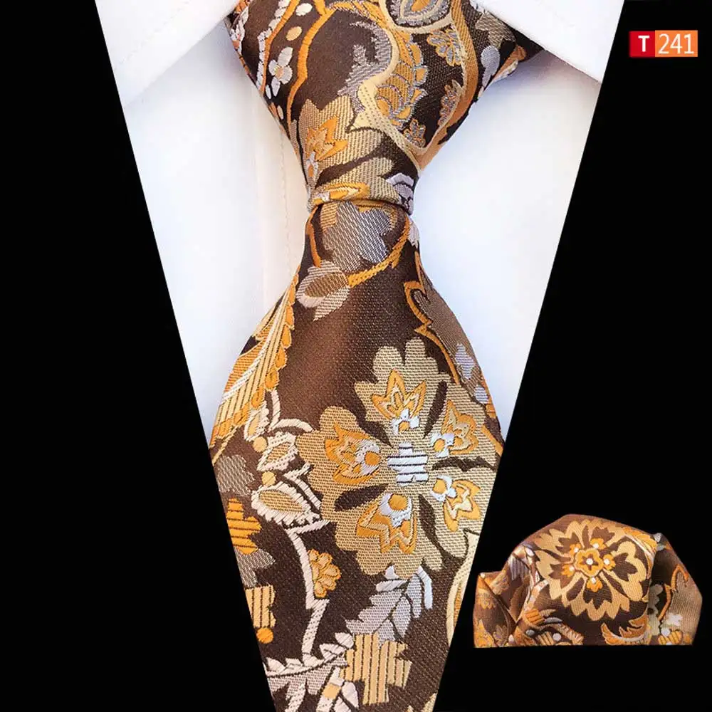 Мужской Жаккардовый платок с цветочным рисунком, широкий галстук, высококачественный квадратный галстук, набор HZTIE0355