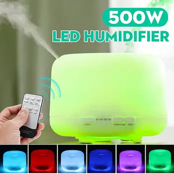 

500ml 7 LED Lights Air Purifier Humidifier Mute Timing Home Aroma Air Aromatherapy Diffuser Remote Control