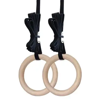 

4Pcs New Wooden Gymnastic Rings Exercise Fitness Gymnastic Rings Gym Exercise Crossfit Pull Ups Muscle Ups