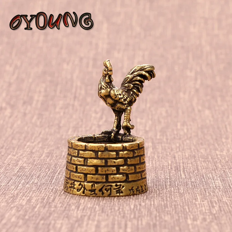 

Antique Copper Well Cock Frog Sculpture Desk Ornament Decoration Crafts Accessories Home Incense Burner Brass Figurine Miniature