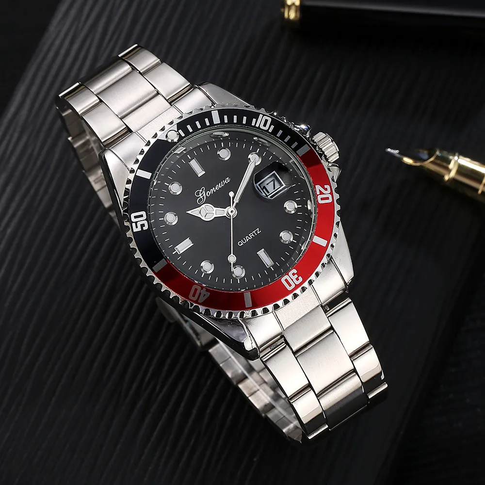 Мужские модные деловые часы, военные часы из нержавеющей стали, Спортивные кварцевые аналоговые Мужские часы унисекс, наручные часы