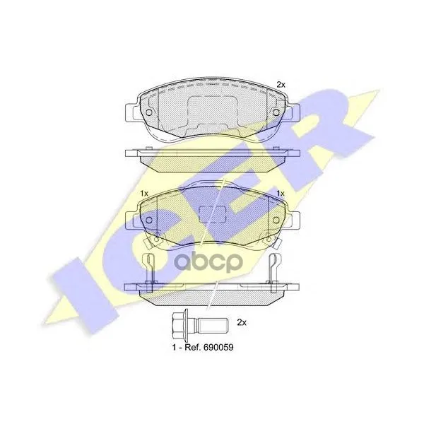 181887_колодки Дисковые Передние! Honda Cr-V 2.0/2.2d/2.4 06 Icer 181887 Icer арт. 181887