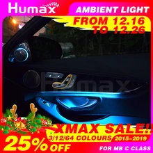 Для Mercedes C class w205 C63 C200 C250 Автомобиль DIY для естественного освещения 3/12/64 цвета светодиодный окружающей среды светильник с подсветкой для вагонетки с противовесом