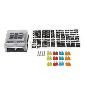 

BQLZR Standard Circuit 6-way Car Automotive Screw Fuse Box Holder w/ Indicator