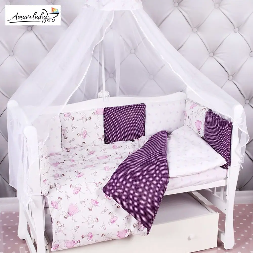 Комплект Premium в кроватку 18 предметов(6+12 бортиков) AmaroBaby, бязь