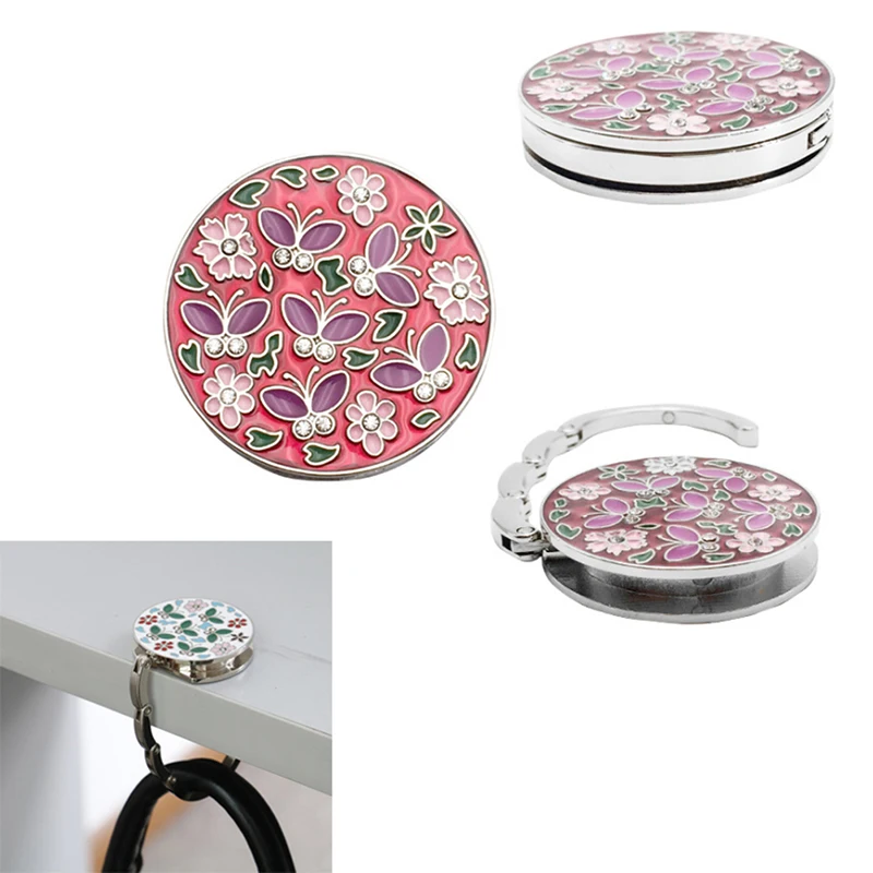 Mini bolso plegable para mesa, cartera con gancho, bolso grande con forma de flor, colgador para mesa, decoración del hogar