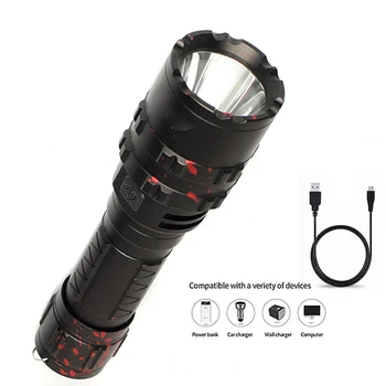 

High-brightness glare USB XHP50LED Flashlight Torch Light Powerful Lanterna Use18650/26650 Battery Aluminum Hunting Waterproof