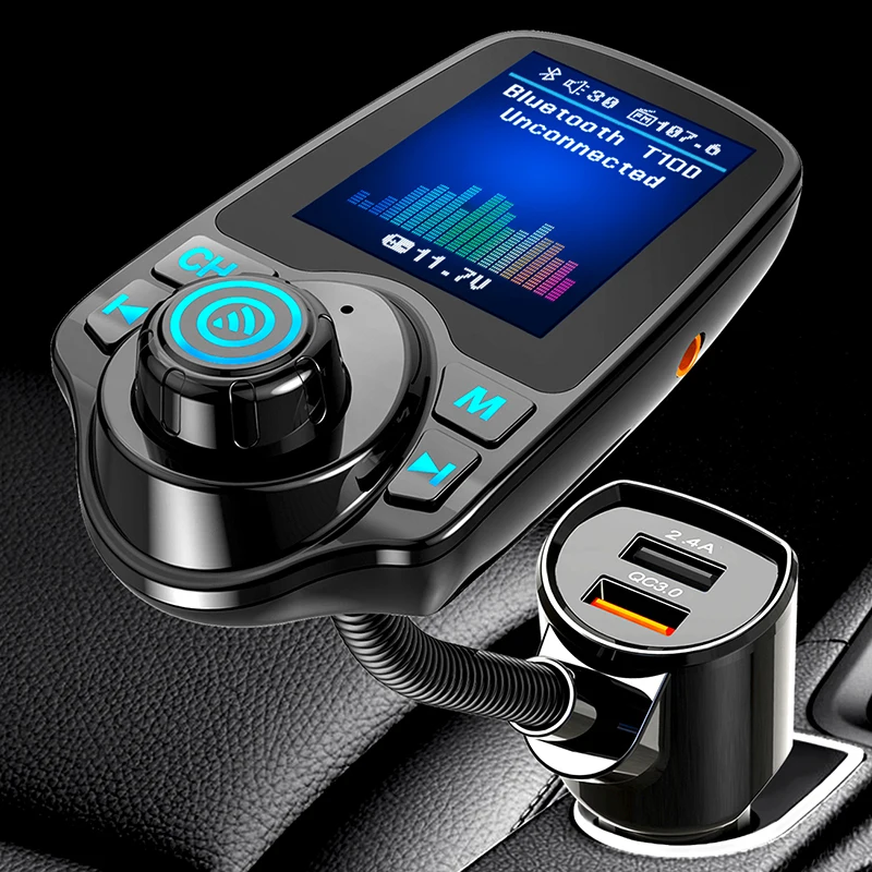 

CDEN car mp3 music player color large screen 1.8 inch Bluetooth receiver fm transmitter QC3.0 fast charge car charger