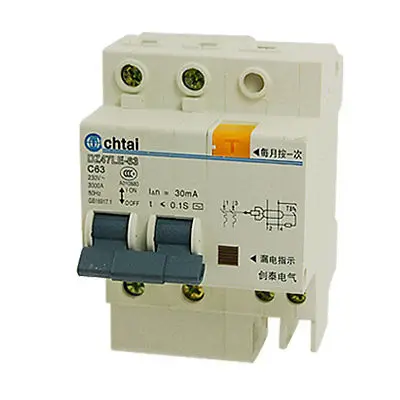 

AC 230V 63A 2P Overload Protection ELCB Earth Leakage Circuit Breaker