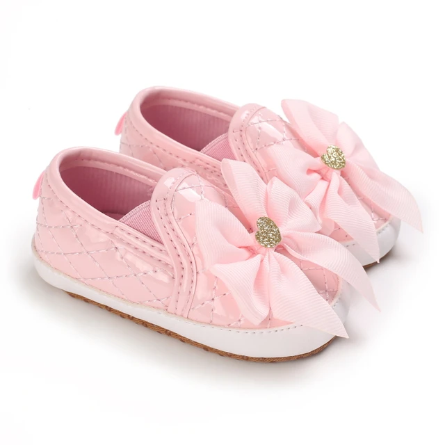 Newborns Fashion Solid Color Casual Shoes Princess Shoes Soft-soled Sneakers 0-18 Months Baby Bed Shoes Baby Walking Shoes E25