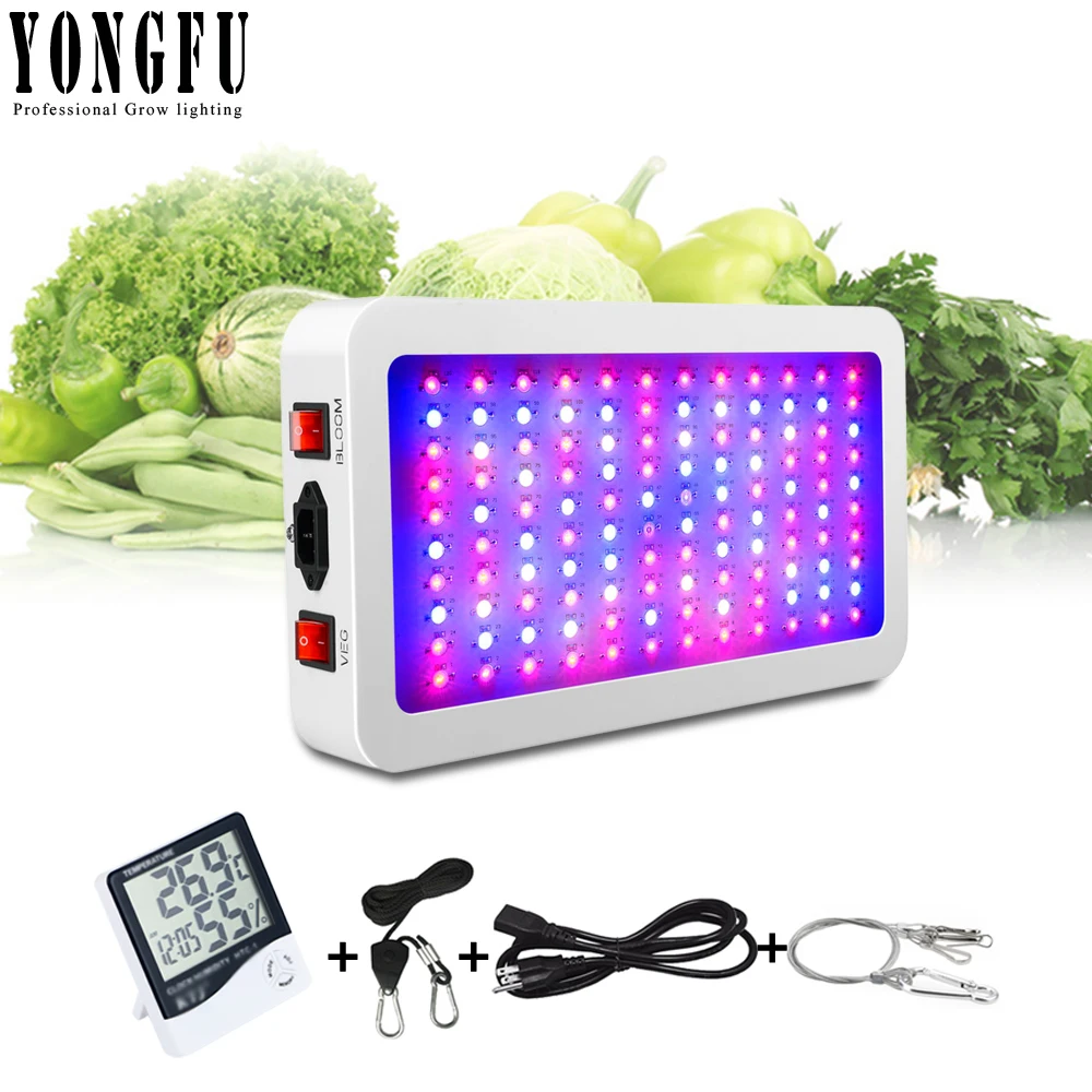 

1200W LED Grow Light Double Chip with Veg&Bloom Switch,Full Spectrum led Plant light with Daisy Chain for Indoor Plants Growing