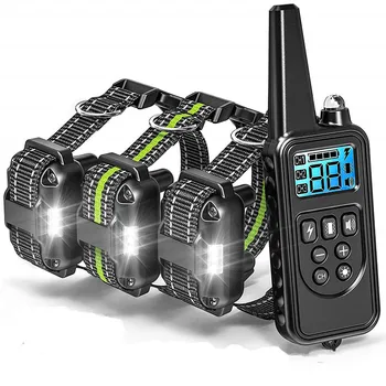 

800m Electric Dog Training Collar with LCD Display Waterproof Rechargeable Bark-stop Remote Control Collars for Shock Vibration