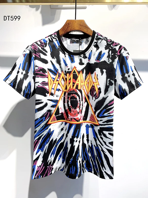 Летний стиль dsq брендовая мужская футболка хлопковая Повседневная футболка с круглым вырезом с коротким рукавом Готическая футболка синяя футболка с буквенным принтом для мужчин|Футболки|   | АлиЭкспресс