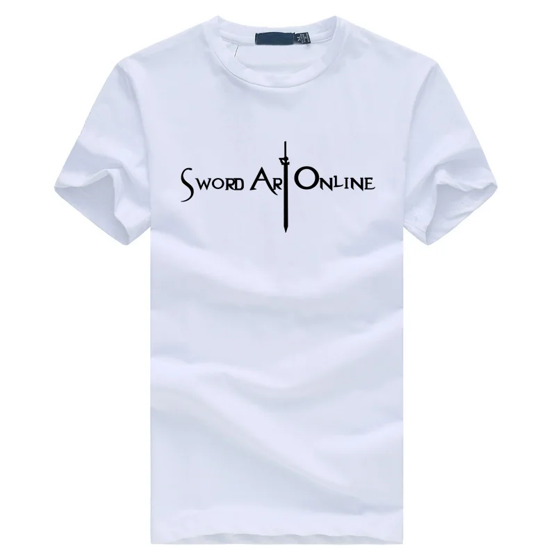 SAO Samurai Sword Art онлайн Футболка с принтом, новинка, осенне-зимняя повседневная одежда, рубашки Kirigaya Kazuto, японское аниме - Цвет: white1