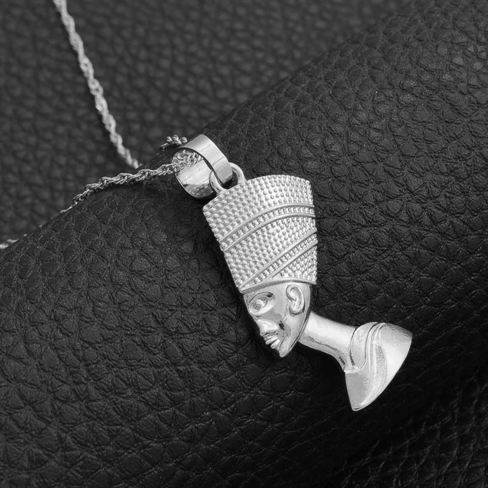 Anniyo египетская Королева Нефертити кулон ожерелья для женщин девушки ювелирные изделия серебро/золото Цвет африканские ювелирные изделия#216906