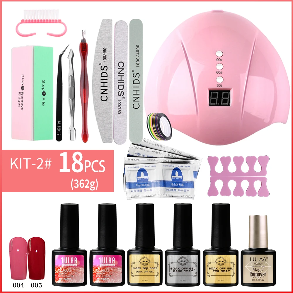 Nail Art Set with UV LED Lamp Dryer 24/36W Nail Gel Polish Kit Soak Off Manicure Tools Set Manicure Nail Drill for Nail Tools