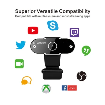 

HD 1080P Webcam 2K Computer PC Web Camera with Microphone for Live Broadcast Video Calling Conference Work Camara Web PC