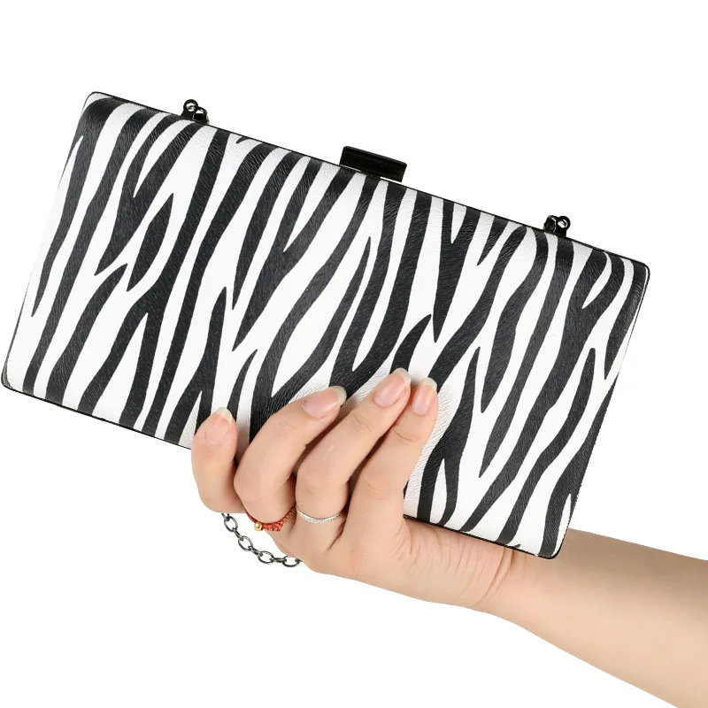 

Women Evening Bag Zebra Painting Luxury Cluthe Purse Girls Chain Shoulder Bag Small designer bag handbags