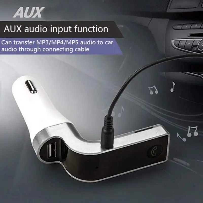 4-в-1 Hands Free Беспроводной Bluetooth FM передатчик G7+ AUX модулятор Автомобильный комплект MP3-плеер SD USB ЖК-дисплей автомобильные аксессуары